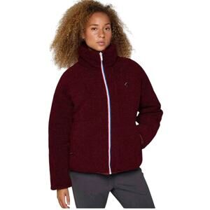FourLaps Polar Quilted Sherpa Reversible Puffer Jacket SIZE S Burgundy Smoke NWT